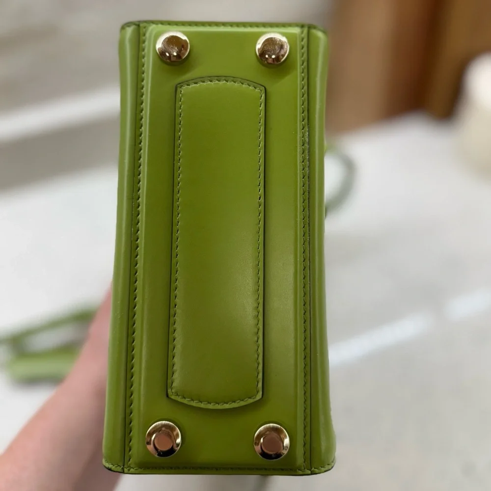 Salvatore Ferragamo Avocado Boxyz Leather Top Handle Bag - Picture 10 of 10